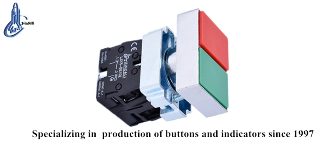 Lay5-Bl8325 Red and Green Double Head Push Button on off Metal Switch