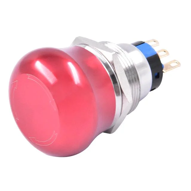 Siron H029-R 22mm Mushroom Head Waterproof Metal 3pins Spdt Emergency Stop Push Button